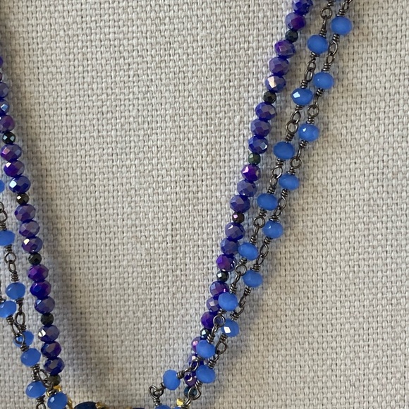 NWT Repurposed Vintage Pendant Triple Strand Long Bead Tassel Ne… - Picture 6 of 10